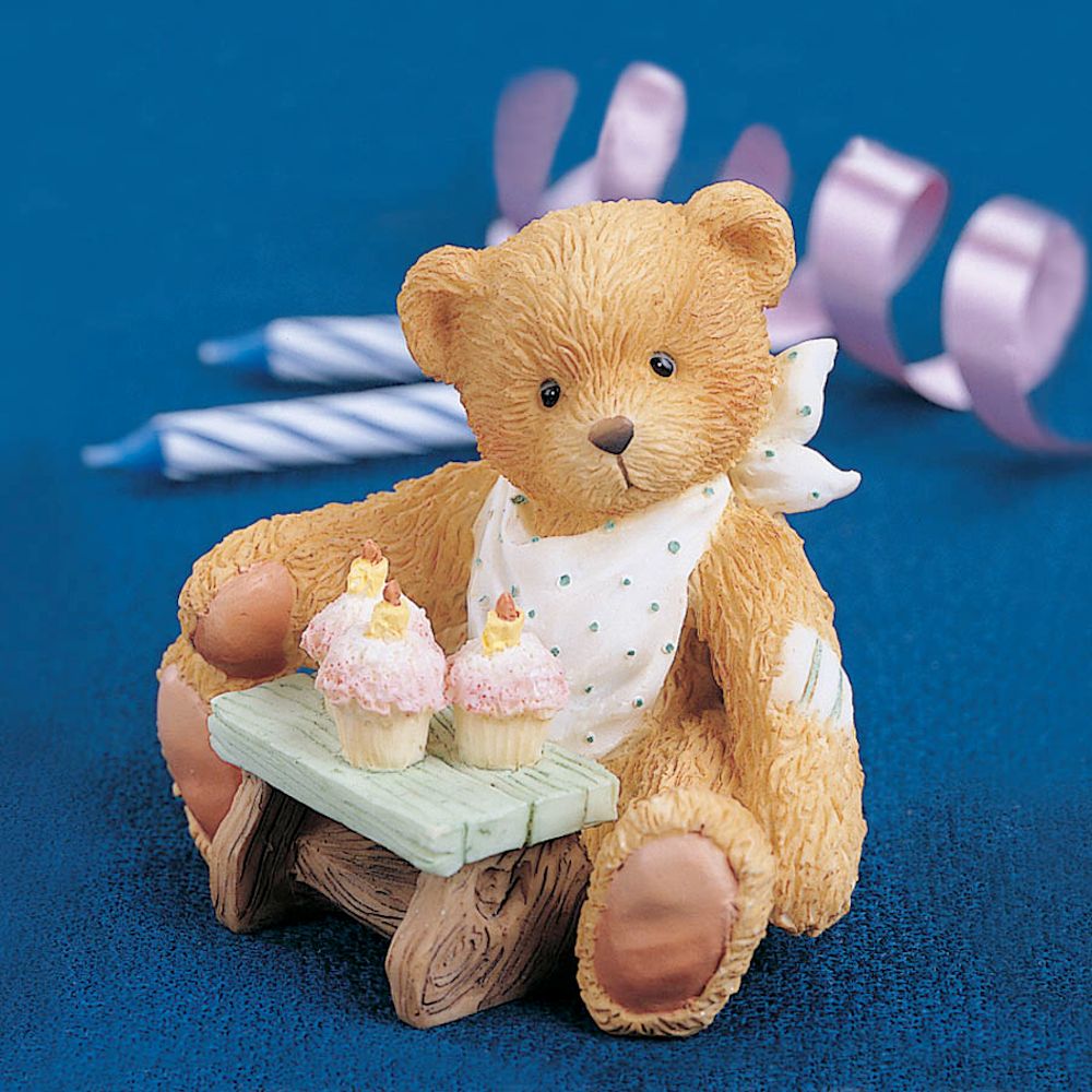 Cherished Teddies Three Cheers For You - Birthday Bear Age 3 Figurine