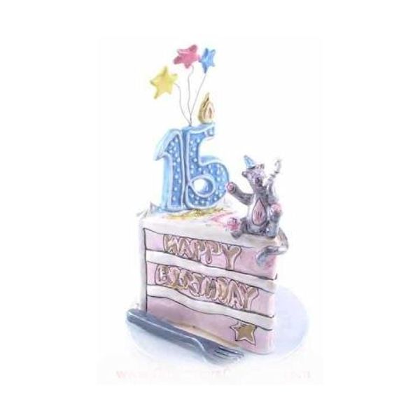 Blue Sky Clayworks 15th Birthday Cake Candle House