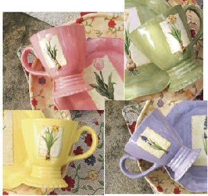 Manual Woodworkers & Weavers Festival of Flowers Ceramic Cups