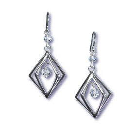 Mischa Sterling Silver Geometric Drop Earrings