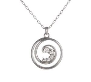 Annaleece Zen Rhodium Circle Necklace