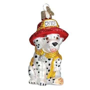 Old World Christmas Dalmation Pup Glass Ornament