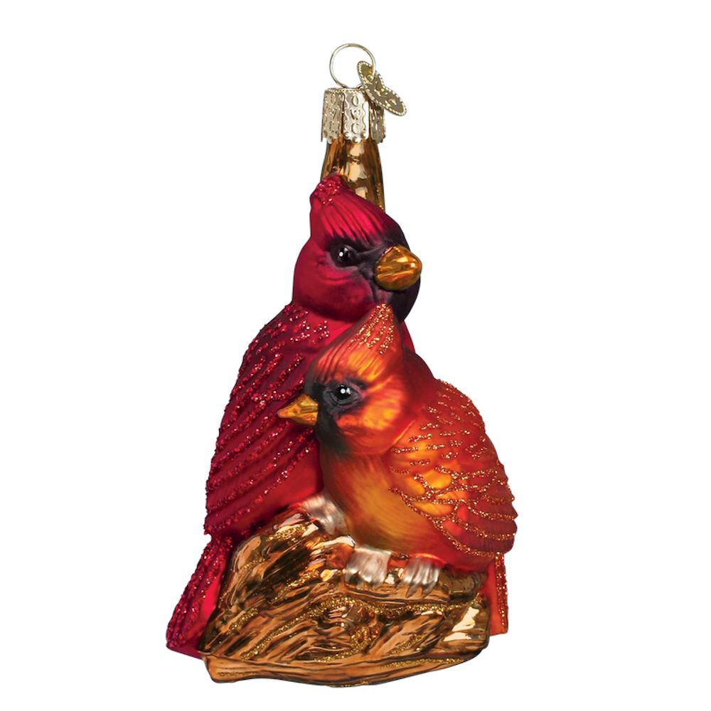 Old World Christmas Pair of Cardinals Glass Ornament