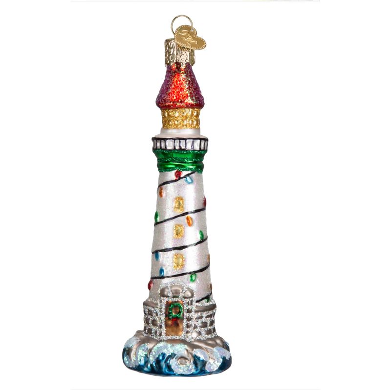 Old World Christmas Holiday Lighthouse Glass Ornament
