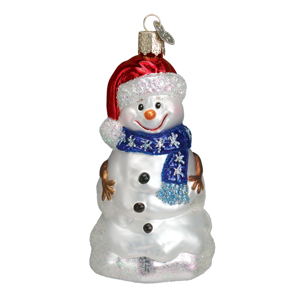 Old World Christmas Happy Snowman Glass Ornament