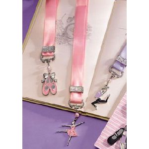 Russ Berrie Charm Bookmarks Pink Ballerina