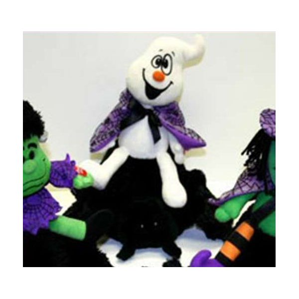Russ Berrie Halloween Ghost on Spider Animated Plush
