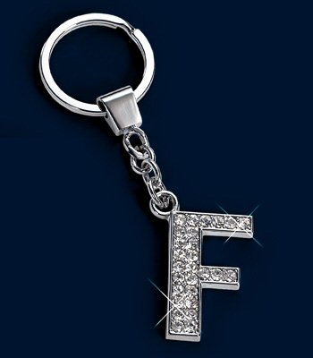 Russ Berrie The Letter F Crystal Key Ring