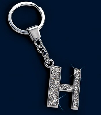 Russ Berrie The Letter H Crystal Key Ring