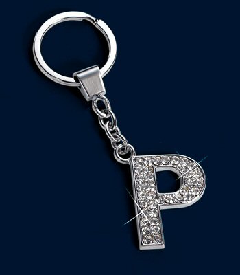 Russ Berrie The Letter P Crystal Key Ring