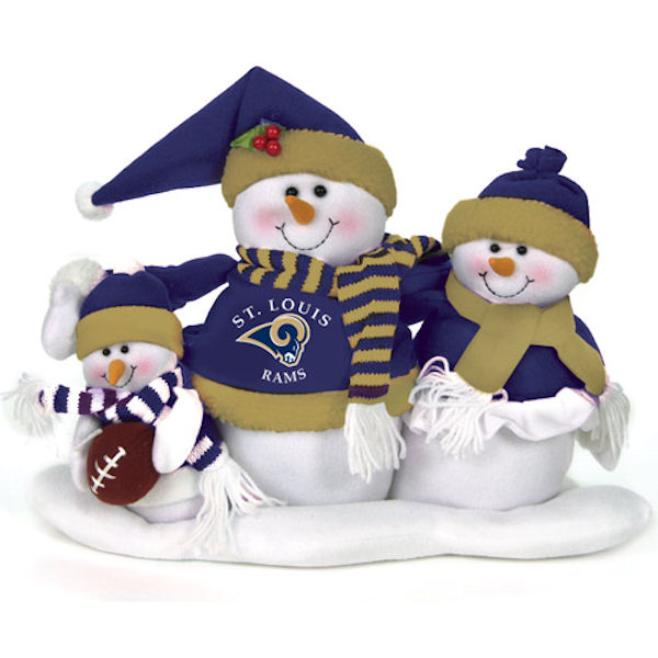 Scottish Christmas St. Louis Rams Plush Table Top Snowman Family