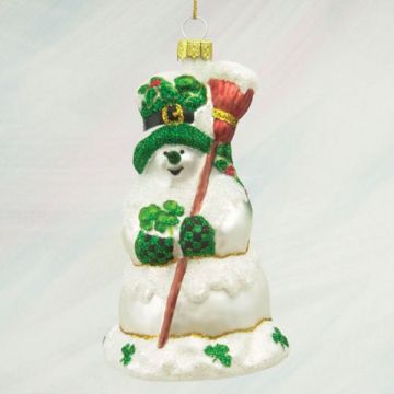Scottish Christmas Irish Snowman Wishing for Christmas Ornament