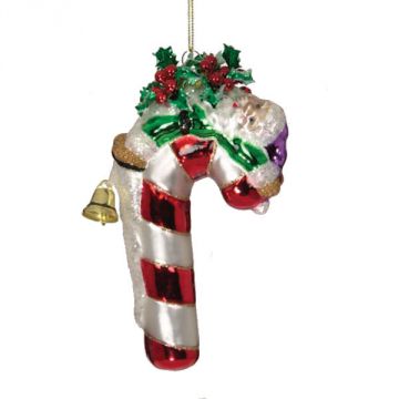 Scottish Christmas Candycane Keeper with Green Coat Ornament