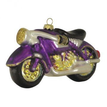 Scottish Christmas Purple Motorcyle Ornament