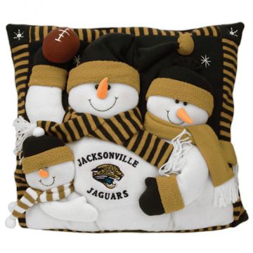 Scottish Christmas Jacksonville Jaguars Snowman Family Pillow