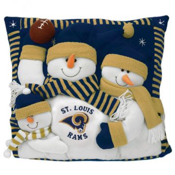 Scottish Christmas St. Louis Rams Snowman Family Pillow