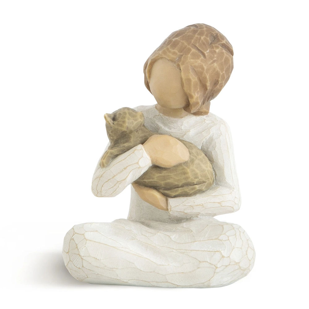 Willow Tree Kindness Girl with Cat Figurine