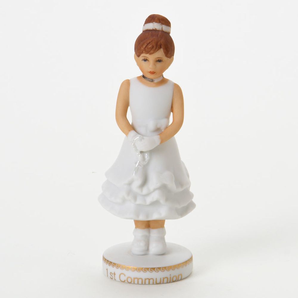 Growing Up Girls Brunette 1st Communion Figurine