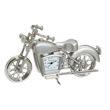 Sanis Enterprises Silver Motorcycle Desk Clock