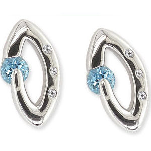 Bentelli Blue Topaz and Diamonds Silver Earrings