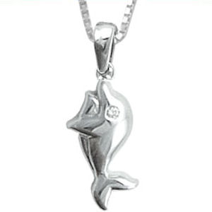 Bentelli Little Princess Silver Dolphin Pendant