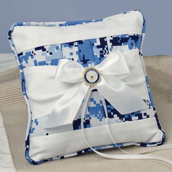 Ivy Lane Design Navy Camouflage Ring Pillow