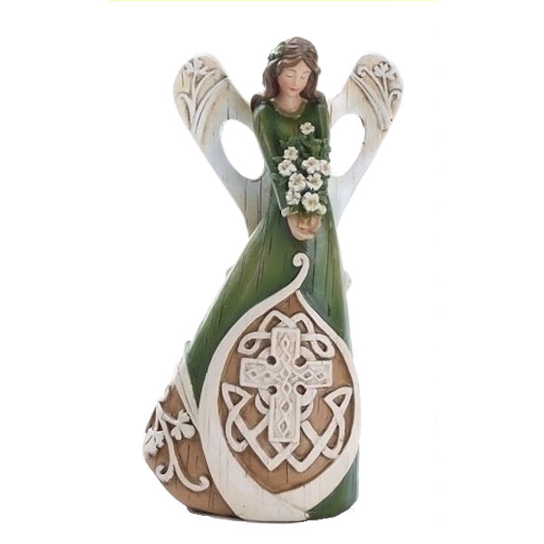 Roman Woodcut Irish Angel Figurine