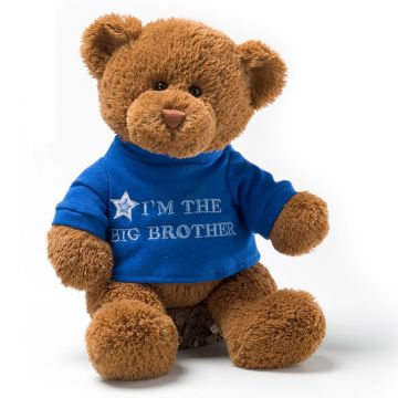 GUND I'm the Big Brother Teddy Bear with Embroidered Blue Shirt