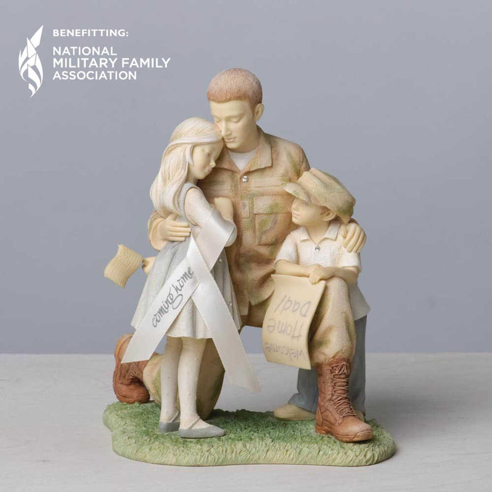 Foundations Soldier Coming Home to Family Figurine