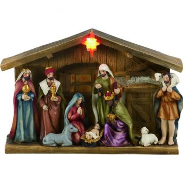 Transpac Nativity with LED Creche