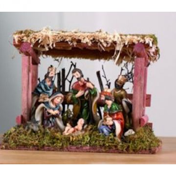 Transpac Nativity with Flat Top Creche
