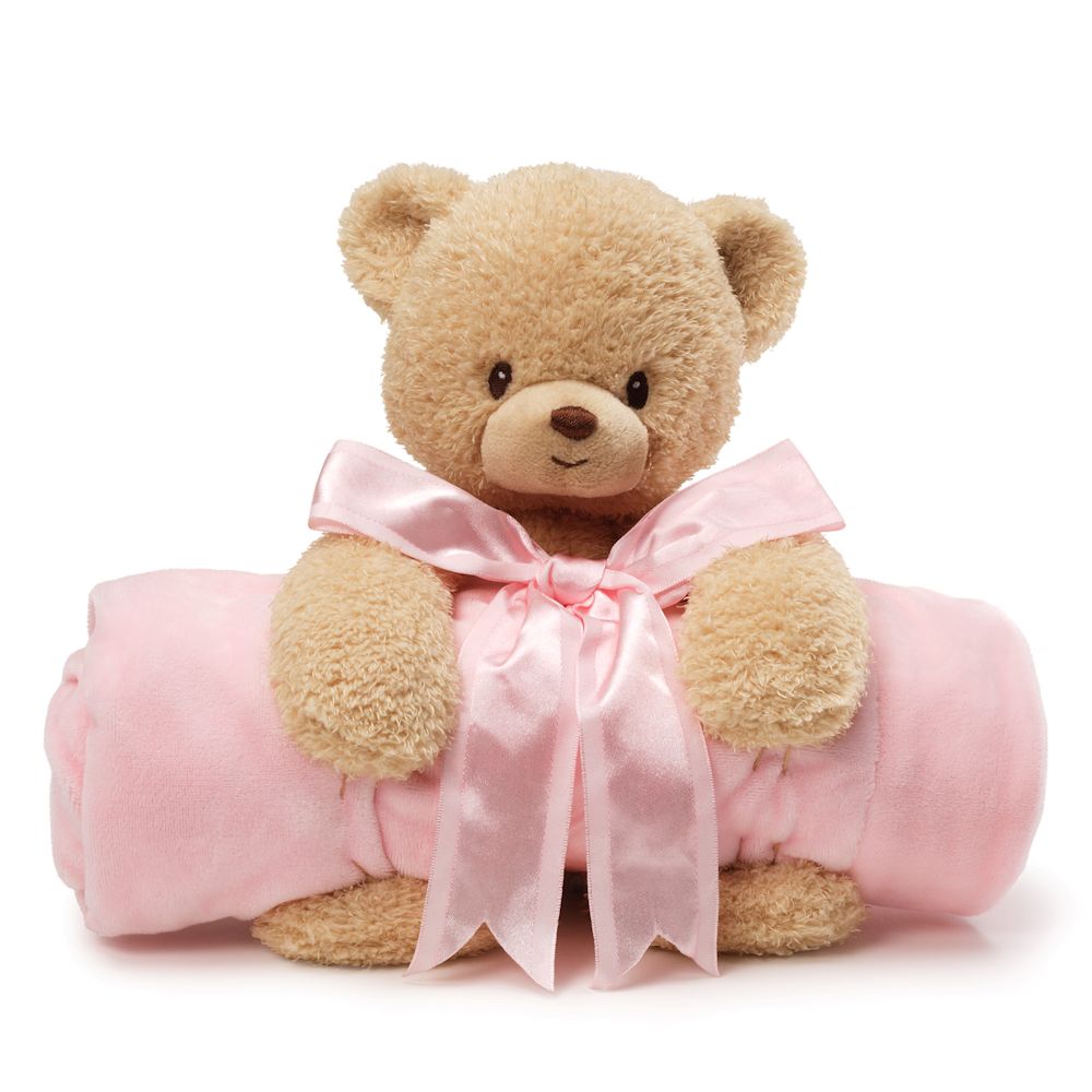 GUND babyGUND Teddi Bear and Pink Blanket Set