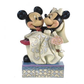Jim Shore Disney Mickey and Minnie Wedding Figurine "Congratulations"