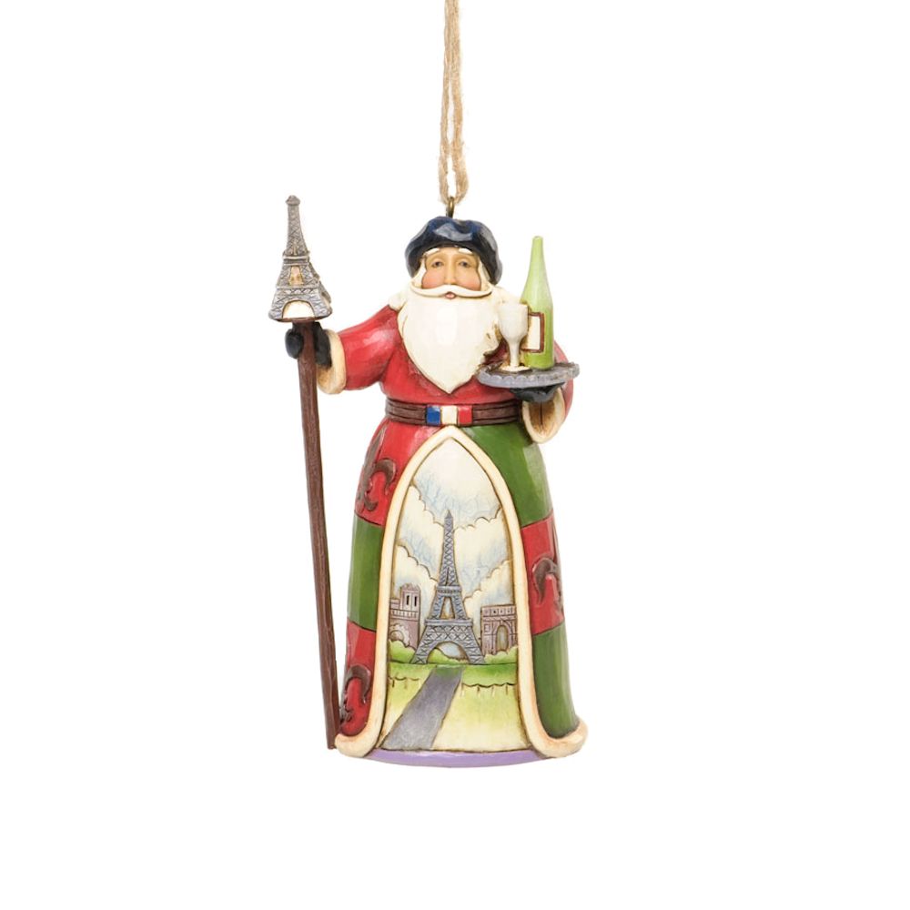 Heartwood Creek Bonjour And Merry Christmas - French Santa Ornament