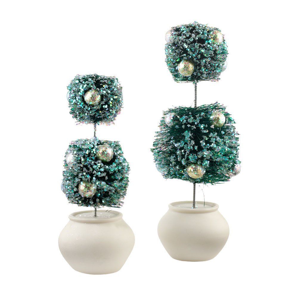 Snowbabies SnowDream Collection Double Round Topiary Tree Set of 2