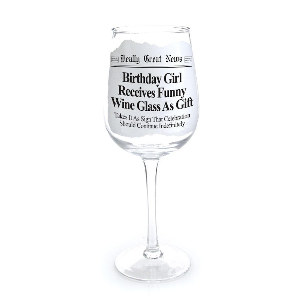 Really Great News Birthday Girl Wine Goblet