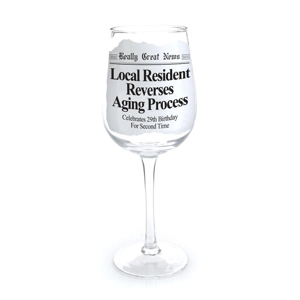 Really Great News Aging Process Wine Goblet