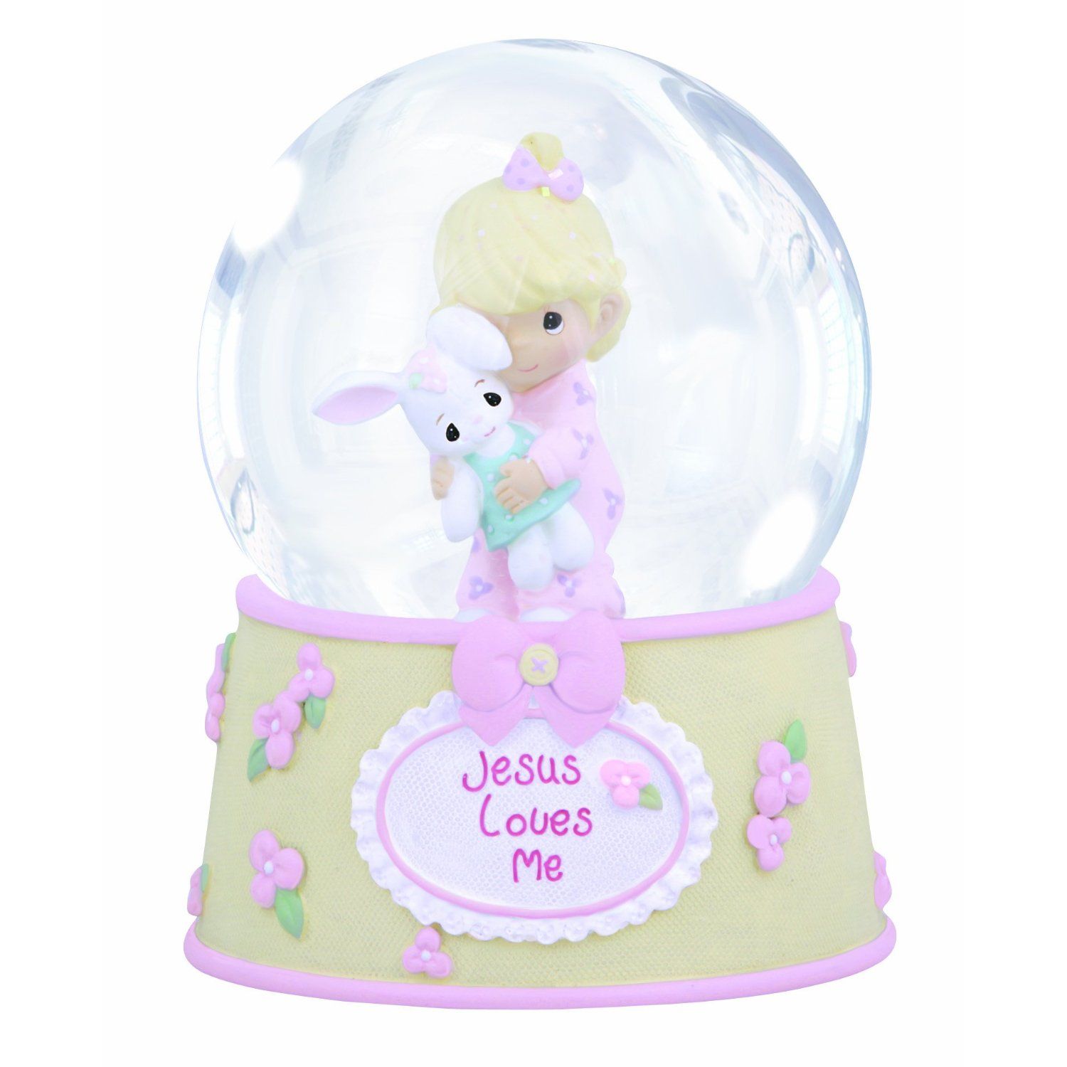 Precious Moments Jesus Loves Me - Girl with Bunny Musical Water Globe