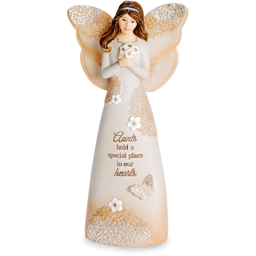 Pavilion Gift Light Your Way Every Day Aunt - Angel Holding Flowers