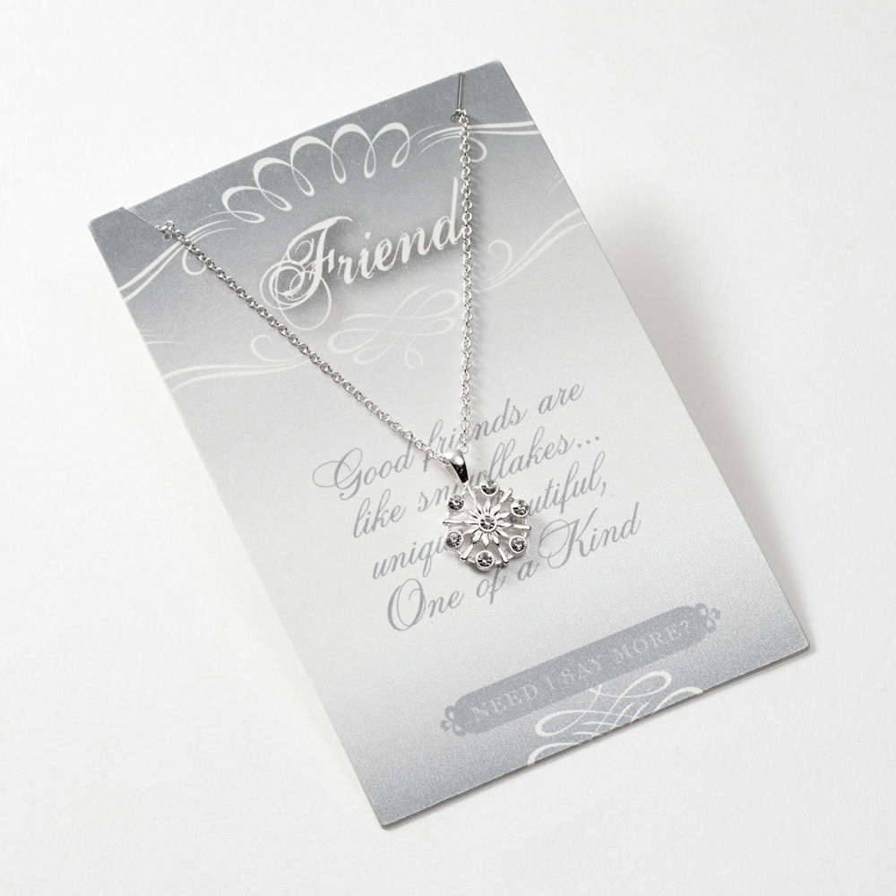 Global and Vine Need I Say More? Friend Snowflake Necklace