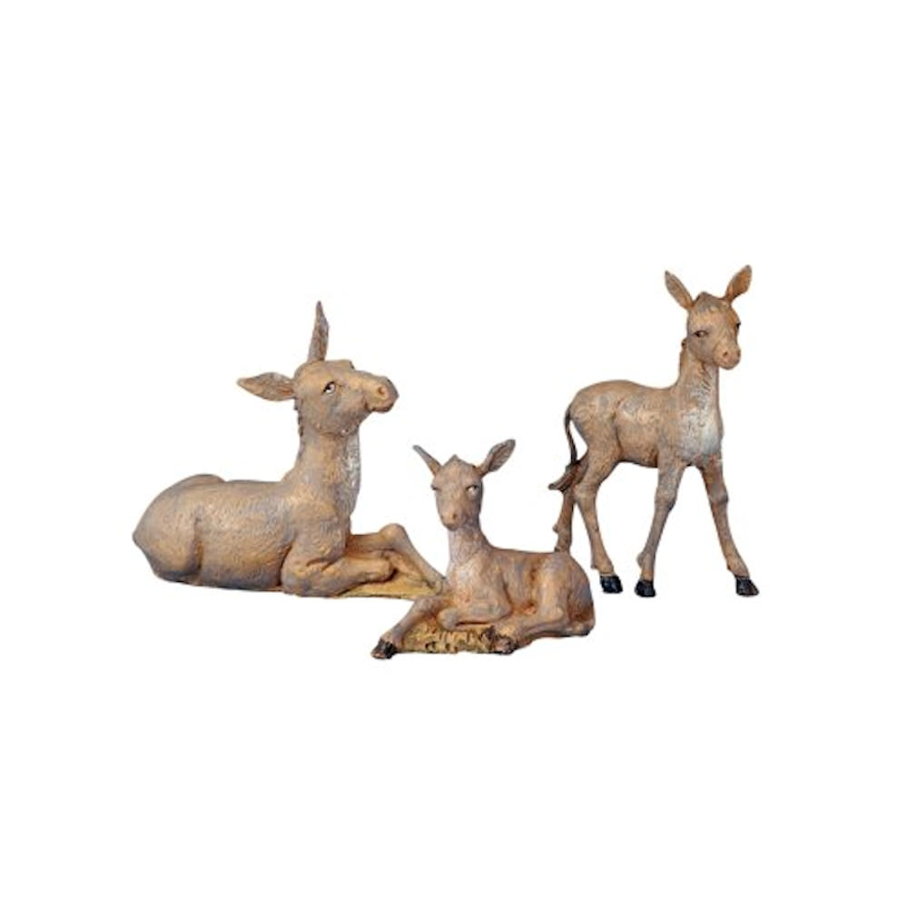 Fontanini Donkey Family 3 Piece Set Nativity Figurine