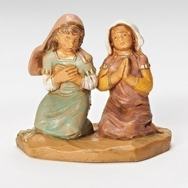 Fontanini Junia and Eve Kneeling Girls Praying Nativity Figurine