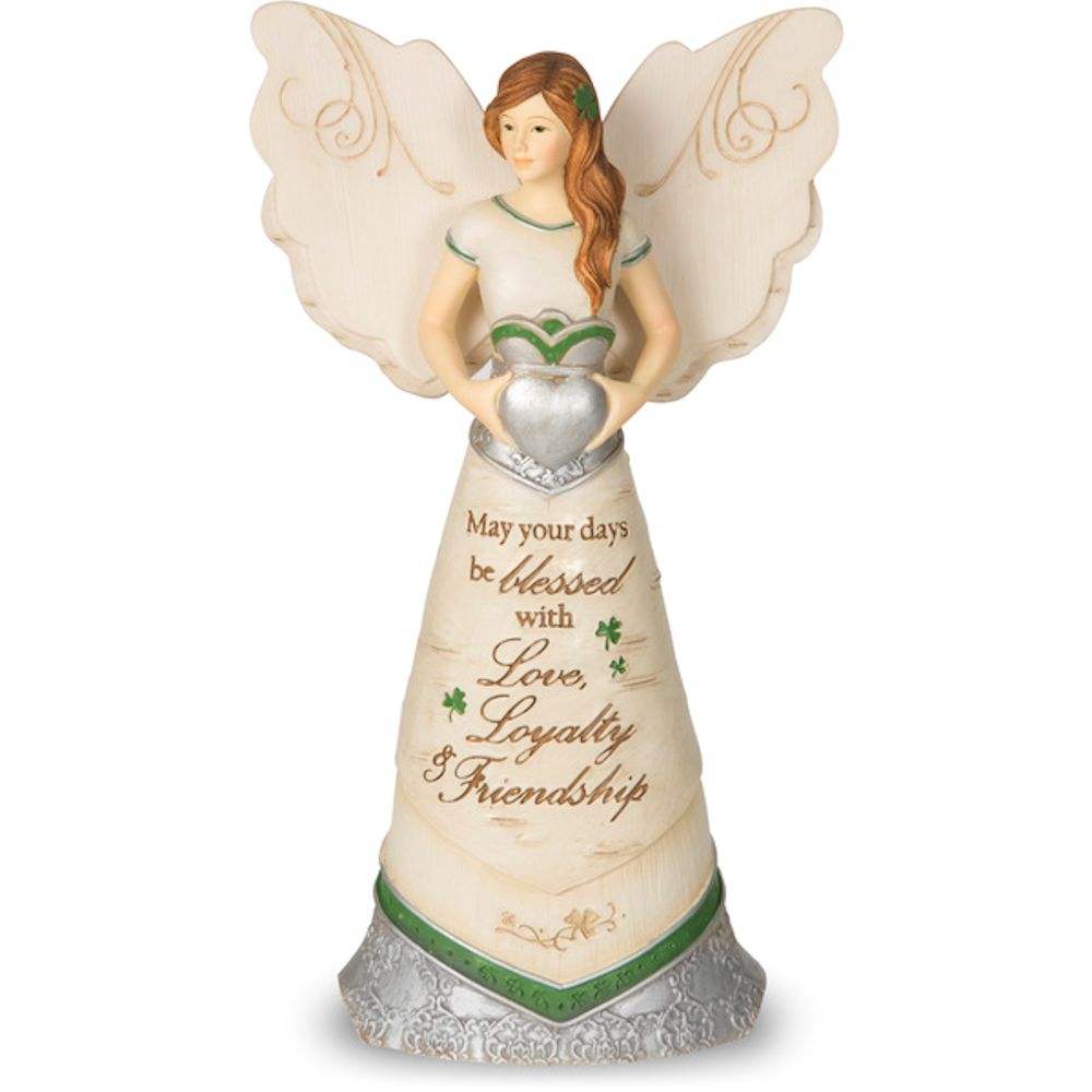 Pavilion Gift Elements Irish Blessing - 6.5" Angel with Claddagh