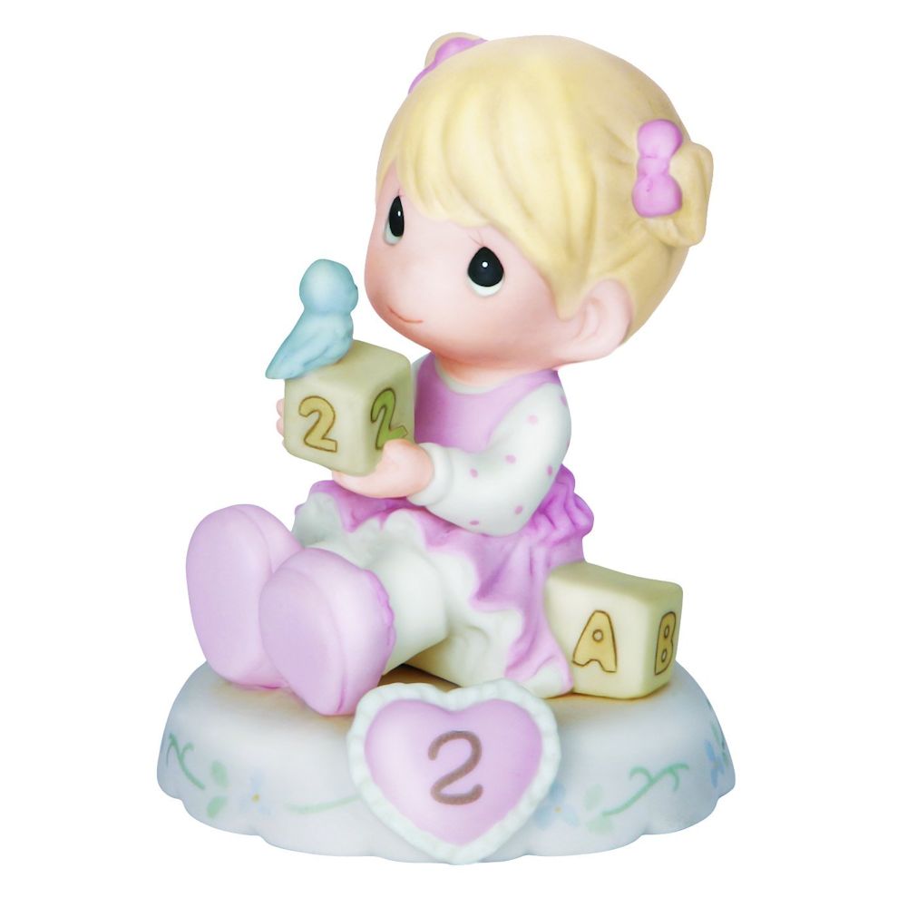 Precious Moments Growing in Grace Age 2 Blonde - Girl with Blocks
