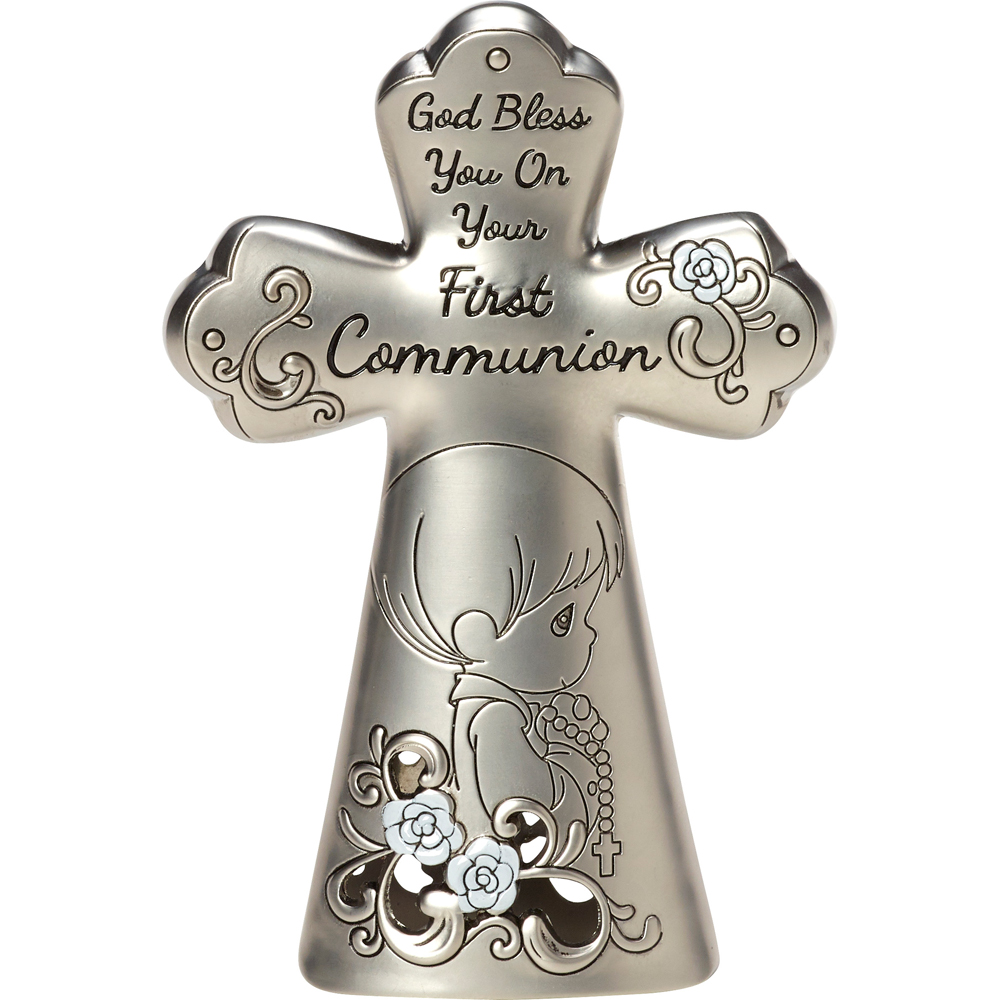 Precious Moments God Bless You On Your First Communion Boy Mini Cross
