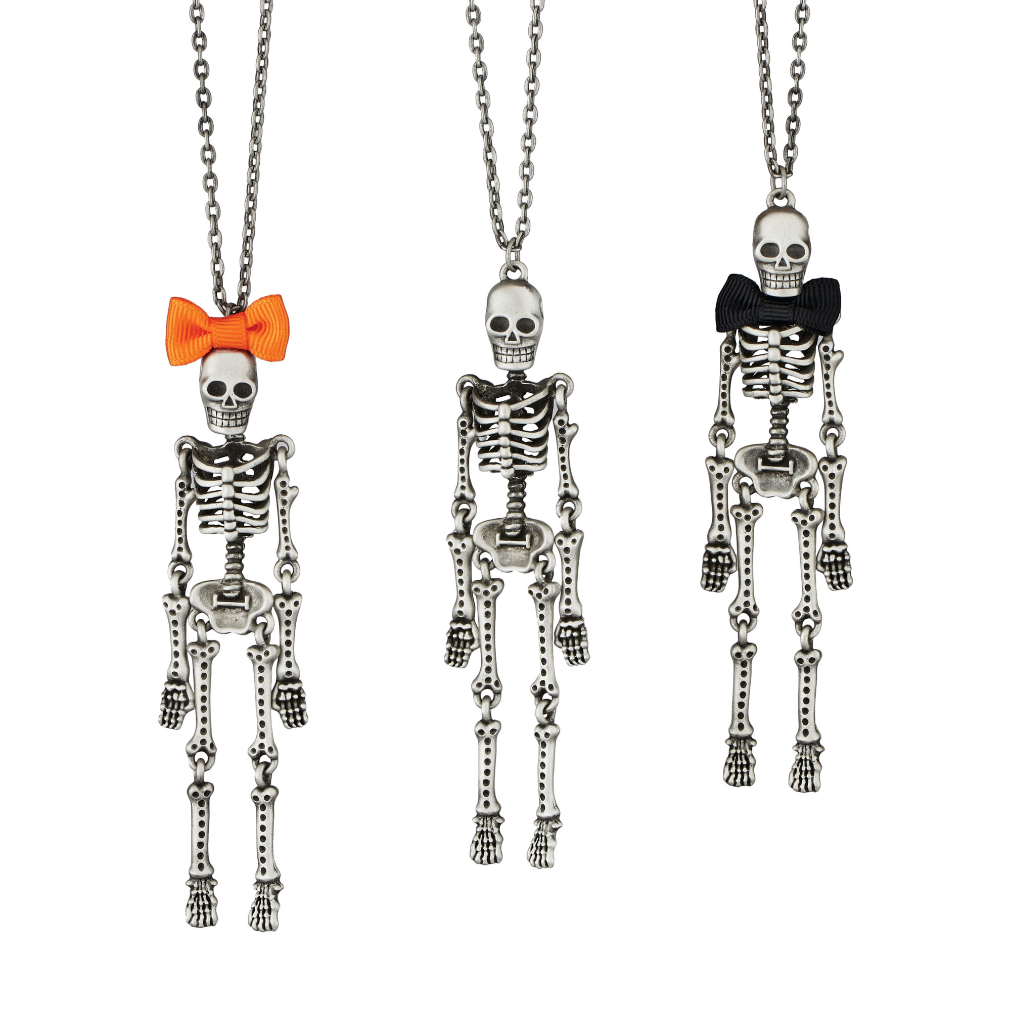 Department 56 Halloween Skeleton Necklace, Set of 3
