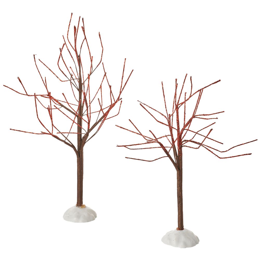 Department 56 Red Sparkle Trees, Set of 2