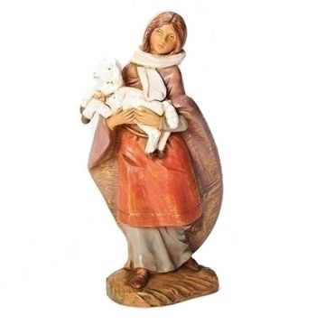 Fontanini Emma Shepherdess with Lamb Nativity Figurine