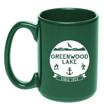 Fitzulas Greenwood Lake Mug 15 oz Green