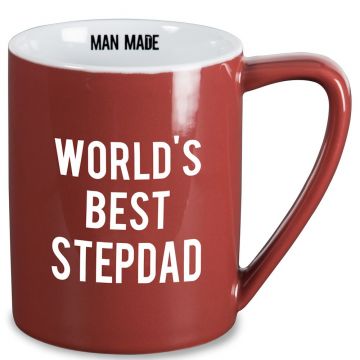 Pavilion Gift Man Made World's Best Stepdad Red 18 oz Coffee Mug